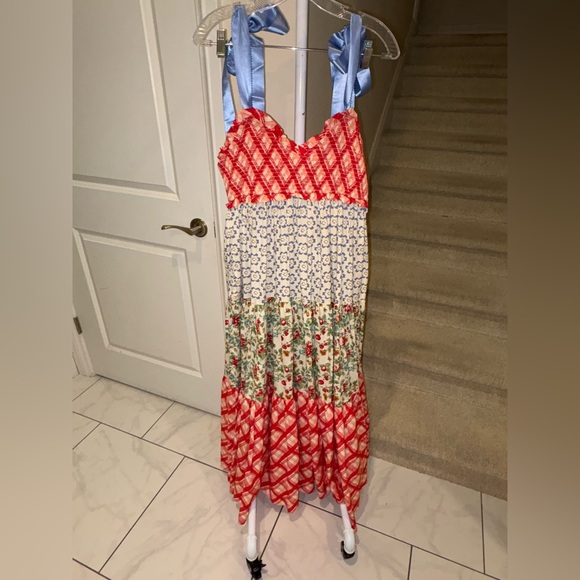 NWT Free People Bluebell Patchwork Maxi Dress in Cherry Combo - Picture 10 of 15